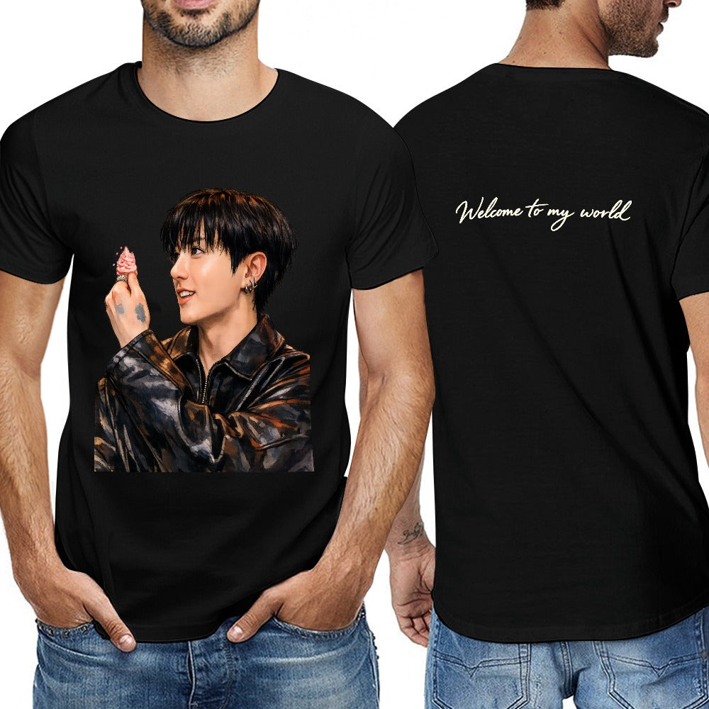 New cotton Unisex Sleeve T-shirt k-pop JK meme