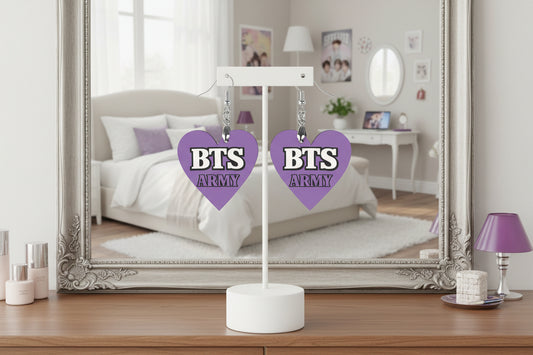 PROMO ‼️Wooden earrings pendant BTSarmy