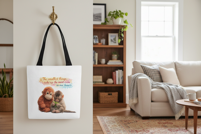 Hug for our monkey,Punch Tote Bag(Set of 4)