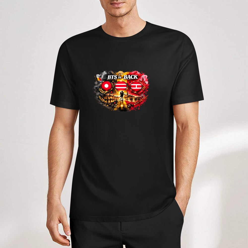 New Pure cotton short sleeved T-shirt Front print Multiple colors