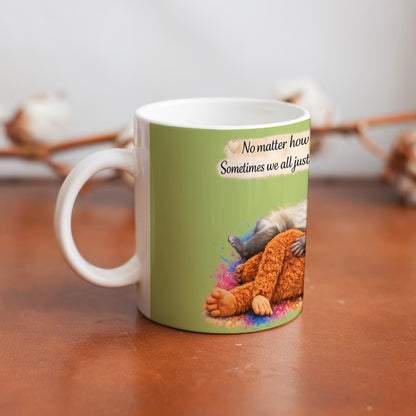 Hug For Punch full-print green mug 330 ml