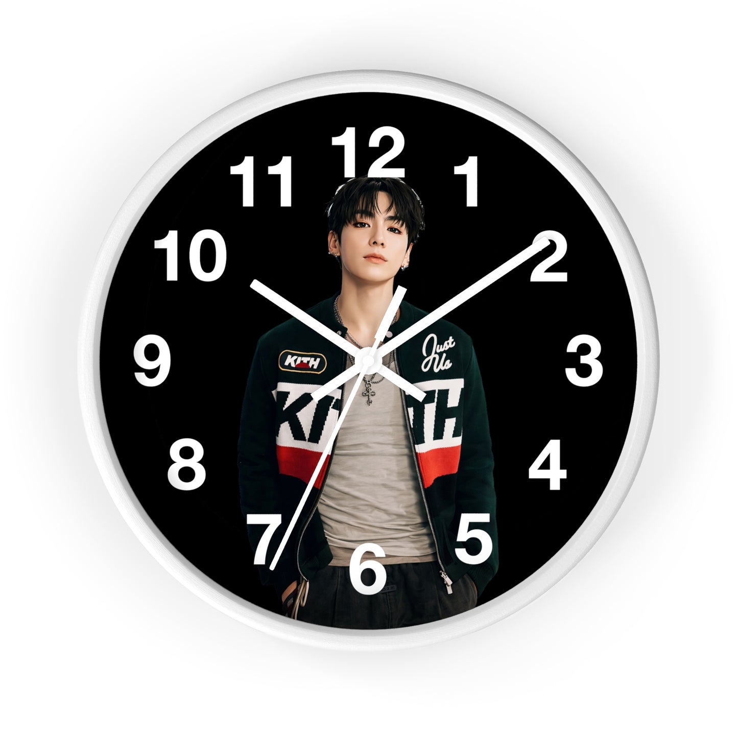 K-Pop Love & Peace Wall Clock, Boho Home Decor, Unique Gift for Music Lovers, Eco-Friendly Wall Art, Perfect for Birthdays & Anniversaries