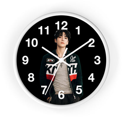 K-Pop Love & Peace Wall Clock, Boho Home Decor, Unique Gift for Music Lovers, Eco-Friendly Wall Art, Perfect for Birthdays & Anniversaries