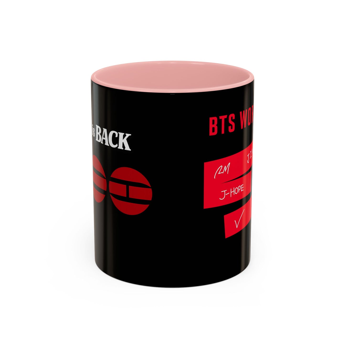 BTS World Tour Accent Coffee Mug – Member Name Red Strips (11/15oz)
