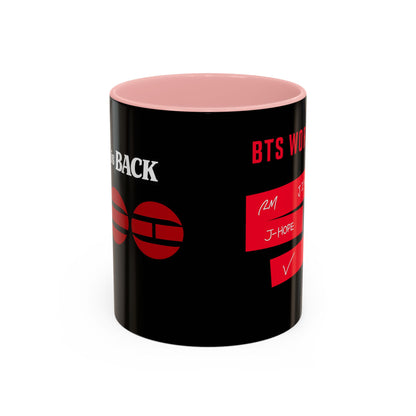 BTS World Tour Accent Coffee Mug – Member Name Red Strips (11/15oz)