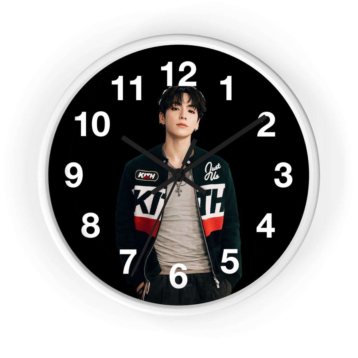 K-Pop Love & Peace Wall Clock, Boho Home Decor, Unique Gift for Music Lovers, Eco-Friendly Wall Art, Perfect for Birthdays & Anniversaries