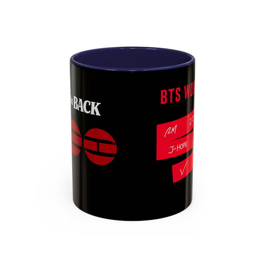 BTS World Tour Accent Coffee Mug – Member Name Red Strips (11/15oz)