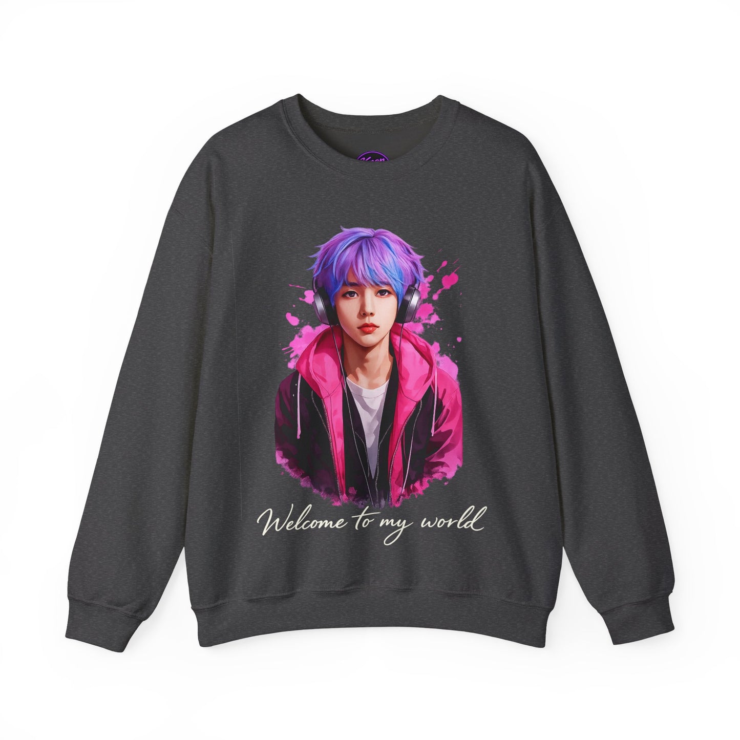 Welcome To My World Crewneck Sweatshirt — Artistic Portrait Graphic