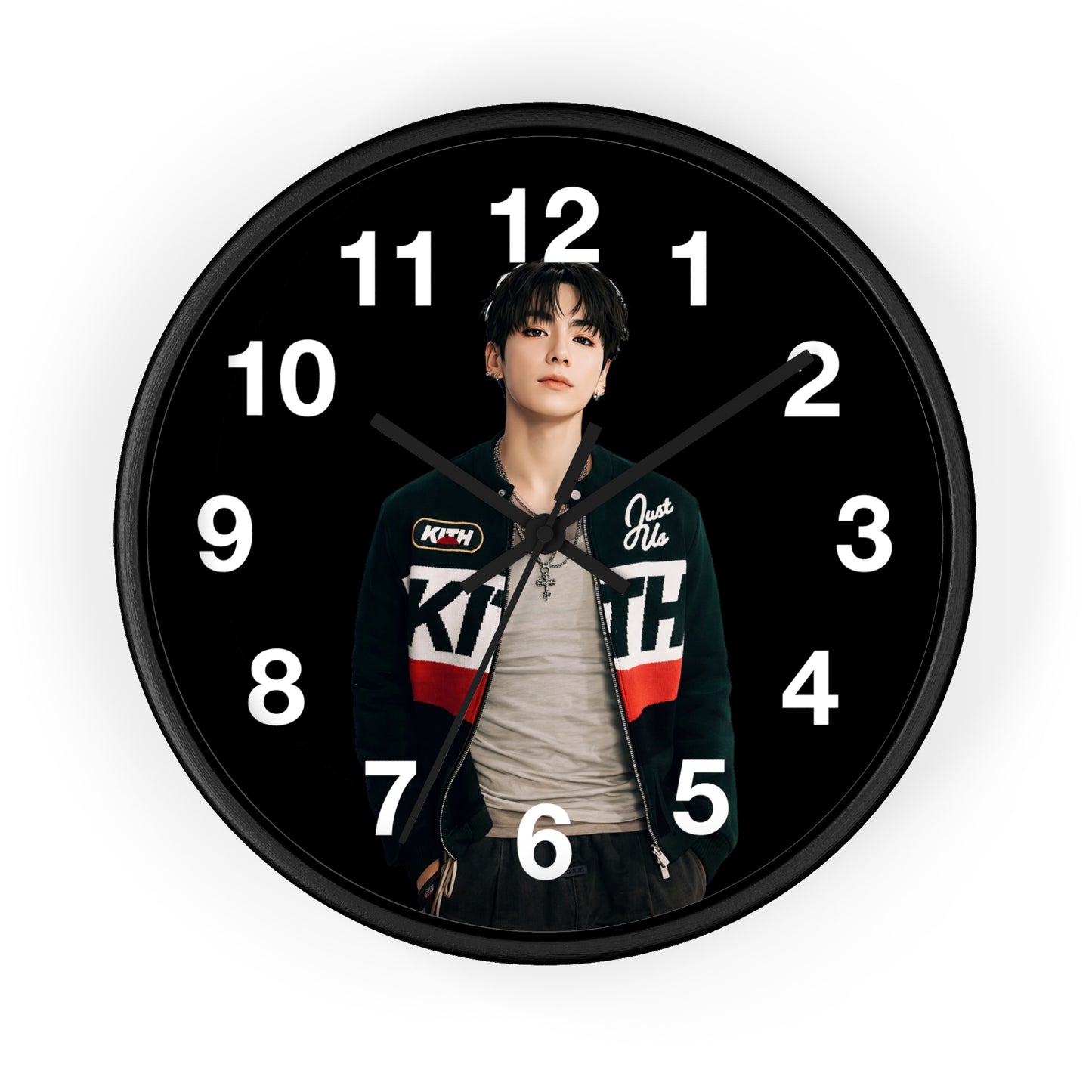 K-Pop Love & Peace Wall Clock, Boho Home Decor, Unique Gift for Music Lovers, Eco-Friendly Wall Art, Perfect for Birthdays & Anniversaries