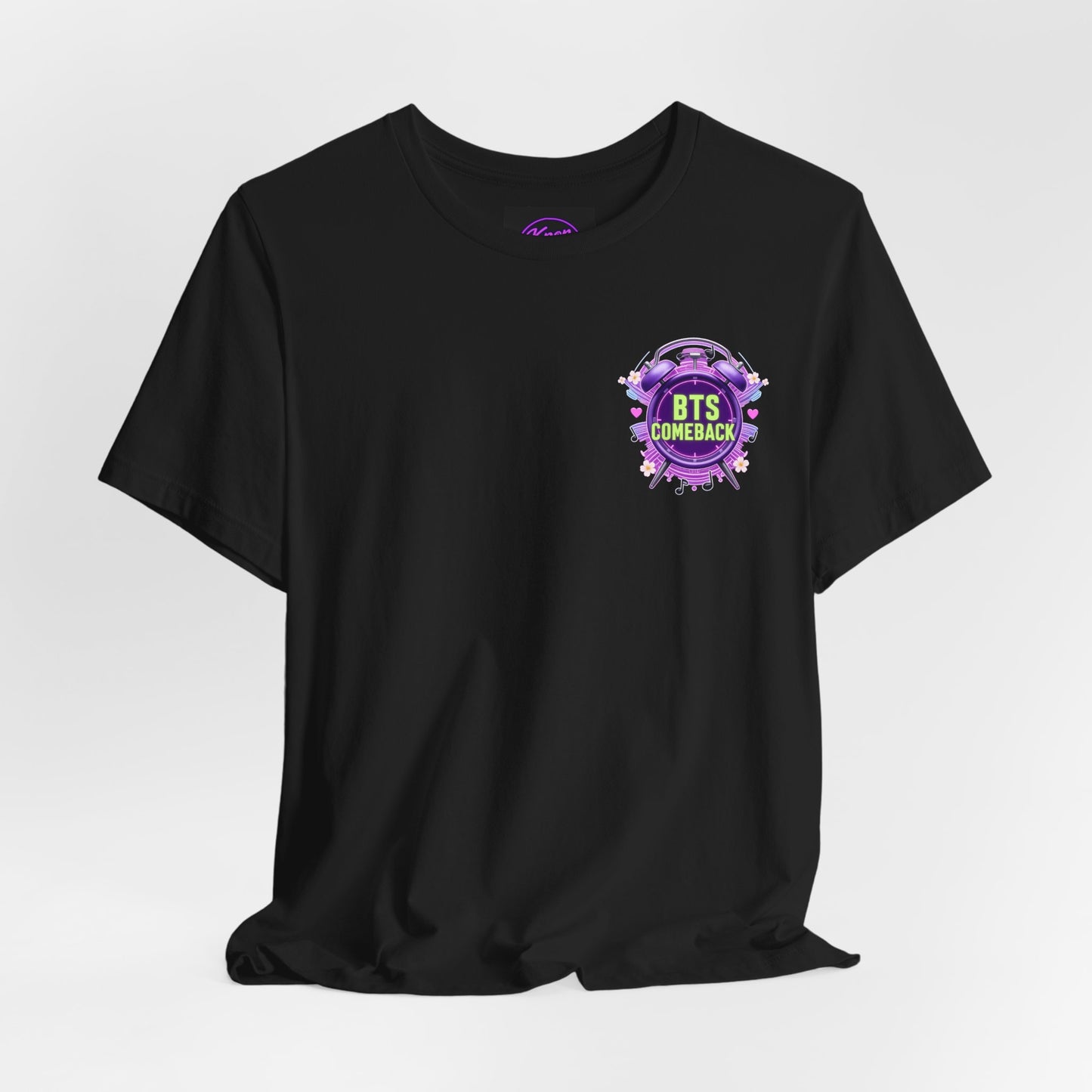 BTS Comeback T-Shirt — K-Pop Fan Tee (Purple Alarm Design)