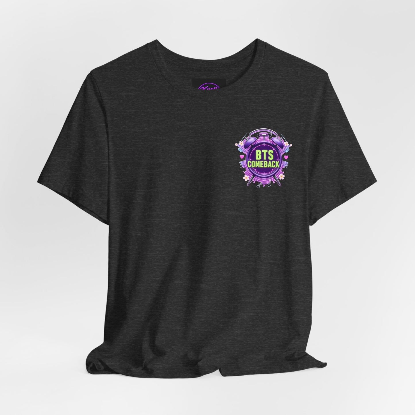 BTS Comeback T-Shirt — K-Pop Fan Tee (Purple Alarm Design)