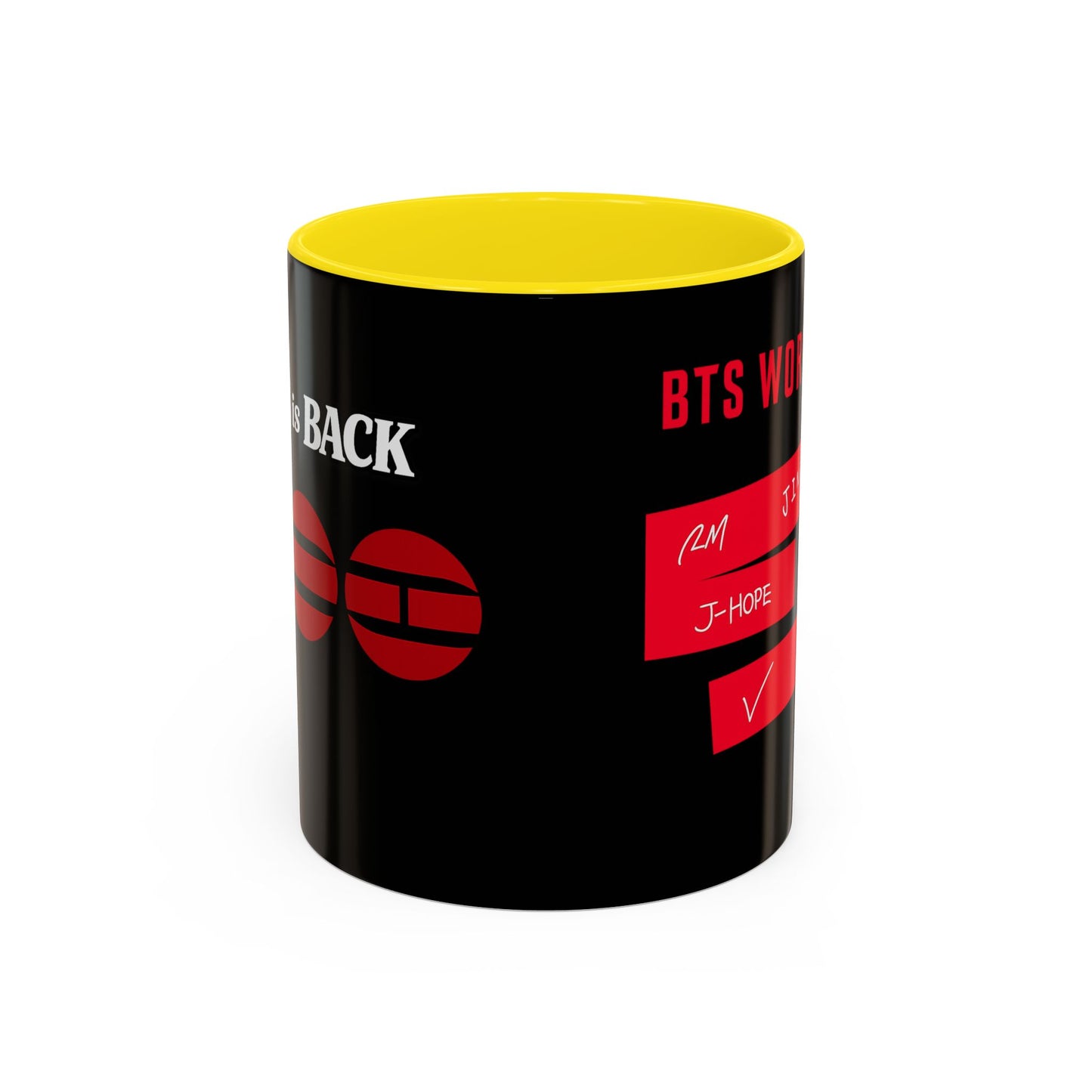 BTS World Tour Accent Coffee Mug – Member Name Red Strips (11/15oz)
