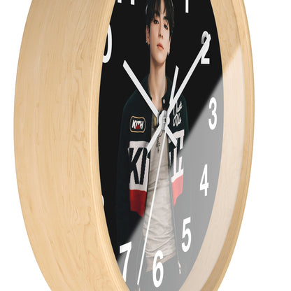 K-Pop Love & Peace Wall Clock, Boho Home Decor, Unique Gift for Music Lovers, Eco-Friendly Wall Art, Perfect for Birthdays & Anniversaries