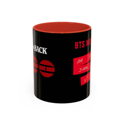 BTS World Tour Accent Coffee Mug – Member Name Red Strips (11/15oz)