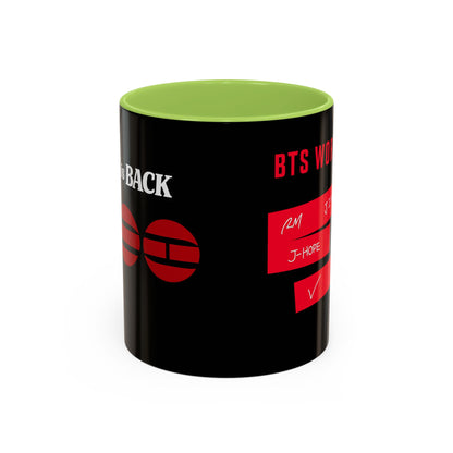 BTS World Tour Accent Coffee Mug – Member Name Red Strips (11/15oz)