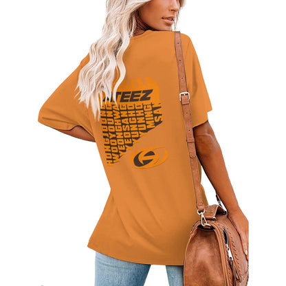 *PROMO*New V Neck Short-sleeve Women Shirt Printed ATİNY,A*T*E*E*Z