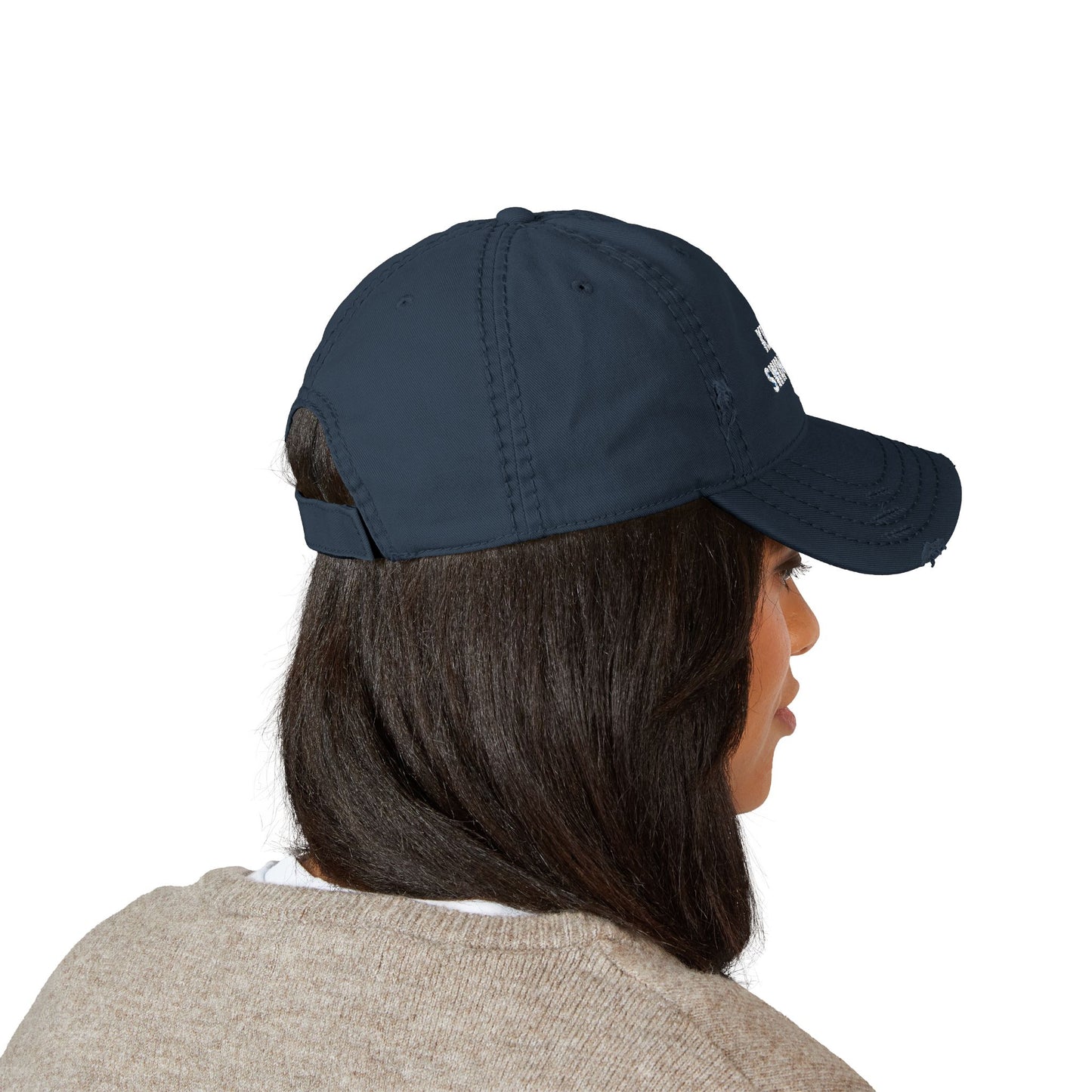 Keep Swimming Distressed Dad Hat — Embroidered Vintage Baseball Cap