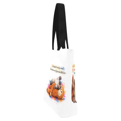 Hug for our monkey,Punch Tote Bag(Set of 4)