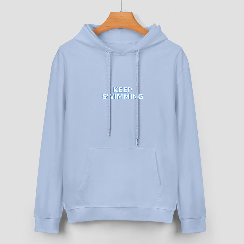 Keep swimming New Pure cotton hooded sweater