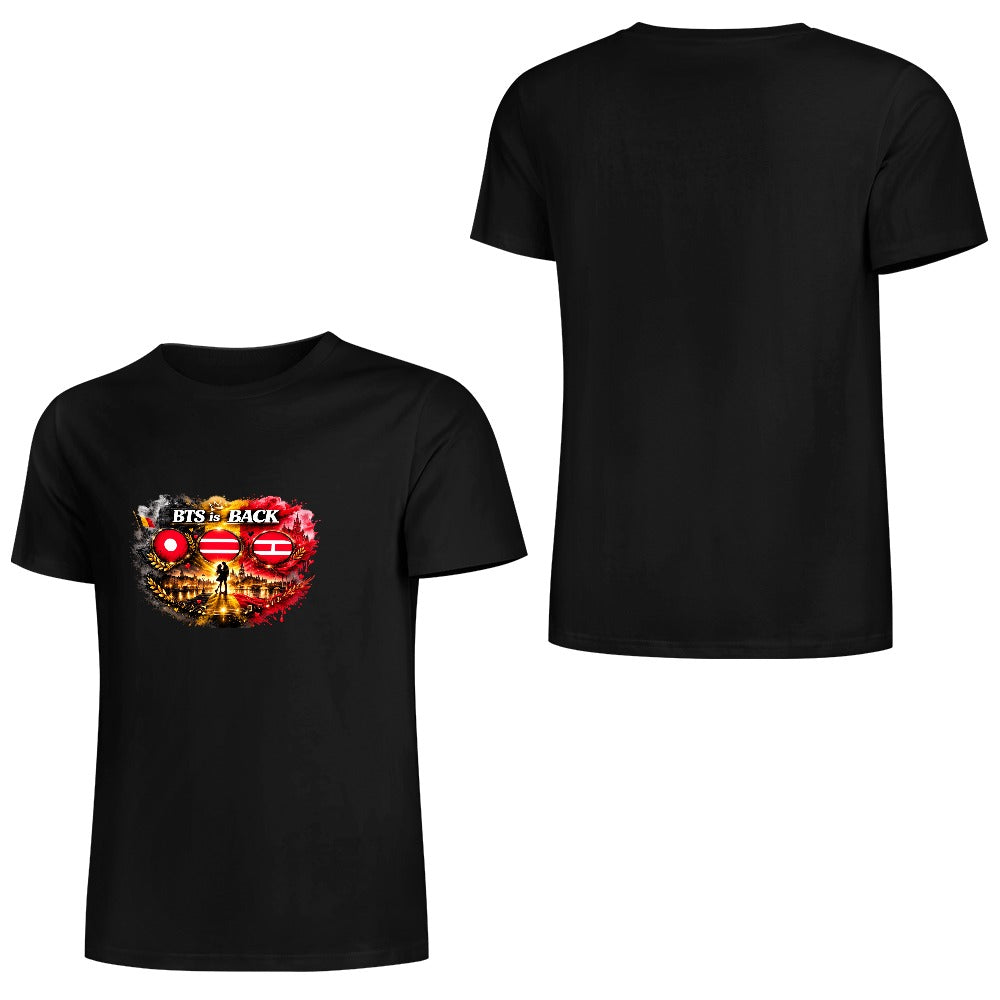New Pure cotton short sleeved T-shirt Front print Multiple colors