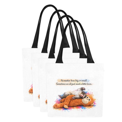 Hug for our monkey,Punch Tote Bag(Set of 4)