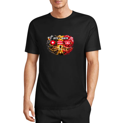 New Pure cotton short sleeved T-shirt Front print Multiple colors