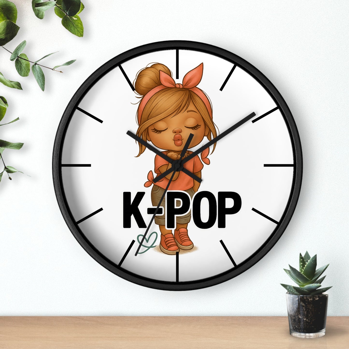 K-Pop Themed Wall Clock, Cute K-Pop Decor, Fan Gift, Music Lover Gift, Unique Home Decor, Trendy Wall Art