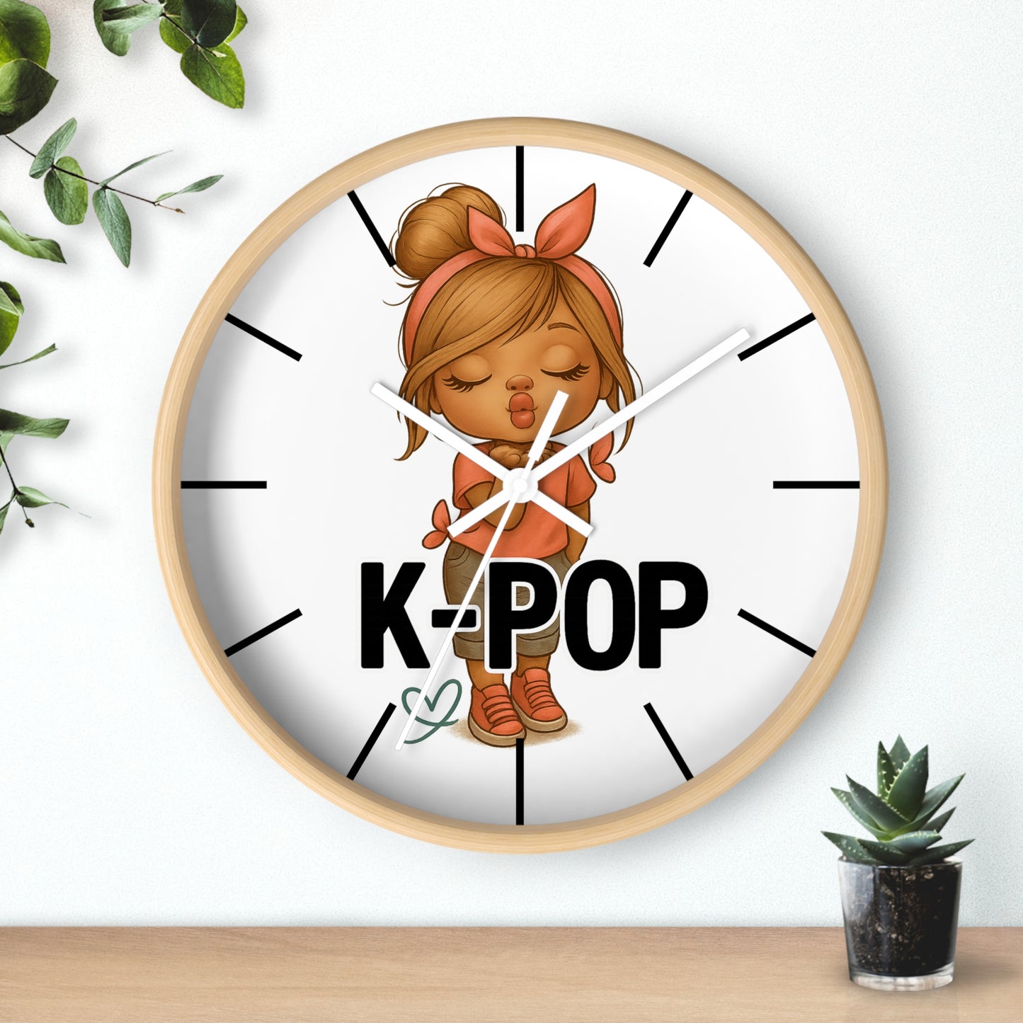 K-Pop Themed Wall Clock, Cute K-Pop Decor, Fan Gift, Music Lover Gift, Unique Home Decor, Trendy Wall Art
