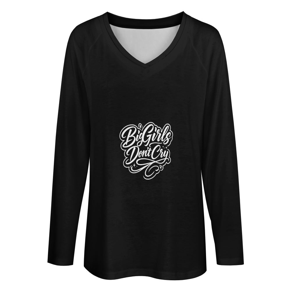 *PROMO*Women's Long sleeve loose tee Big girls don't cry ENGENE