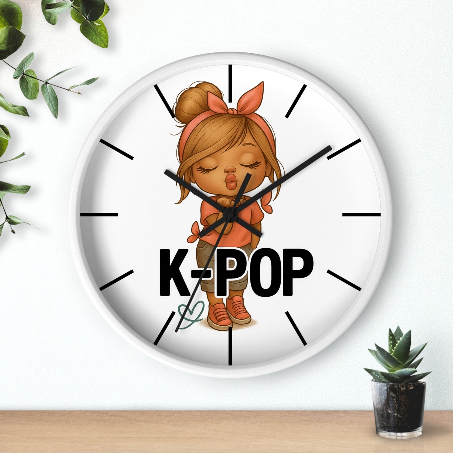 K-Pop Themed Wall Clock, Cute K-Pop Decor, Fan Gift, Music Lover Gift, Unique Home Decor, Trendy Wall Art