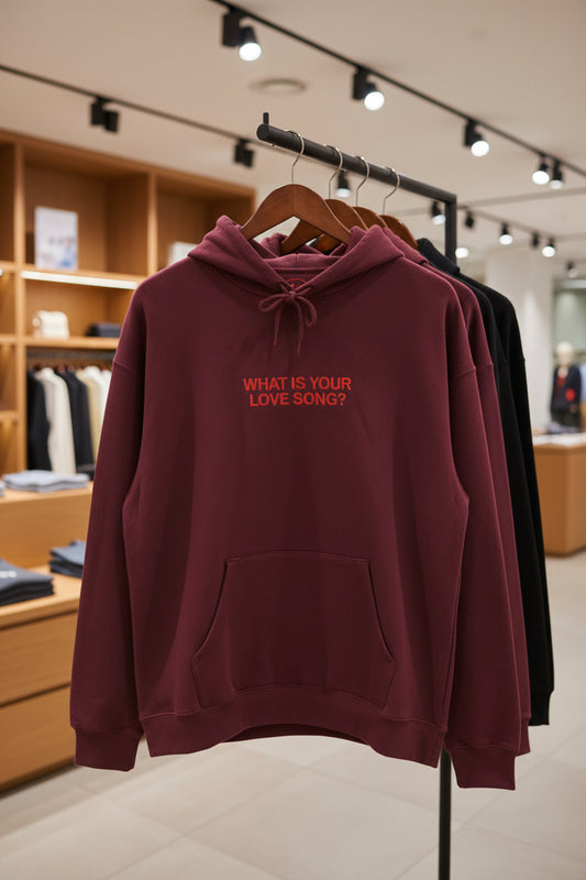 Embroidery 'What Is Your Love Song?' Hoodie