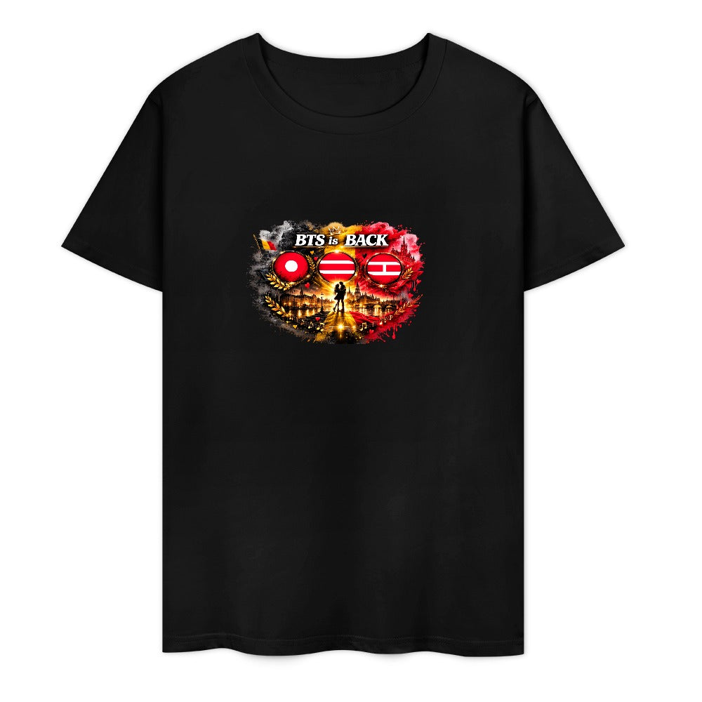 New Pure cotton short sleeved T-shirt Front print Multiple colors