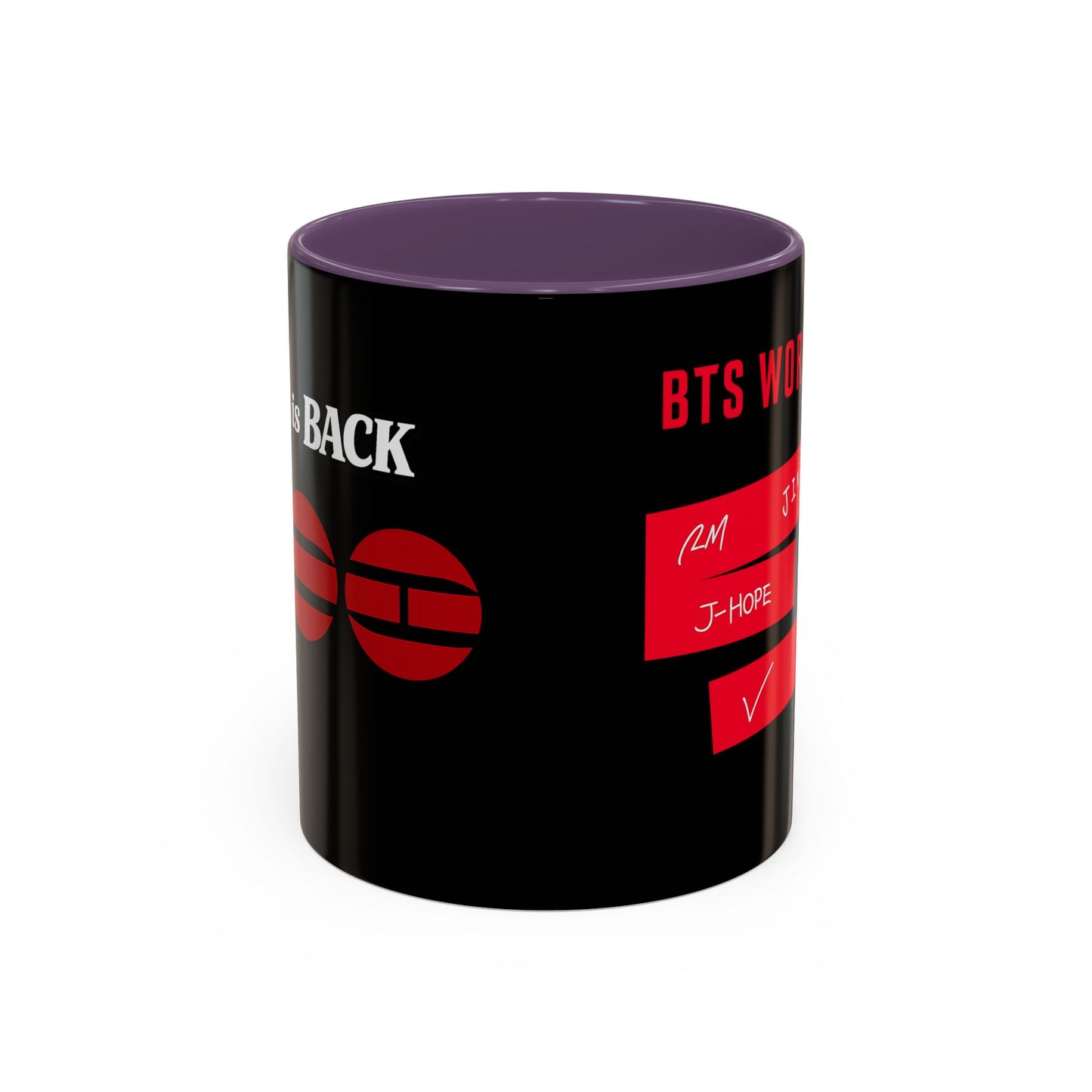 BTS World Tour Accent Coffee Mug – Member Name Red Strips (11/15oz)