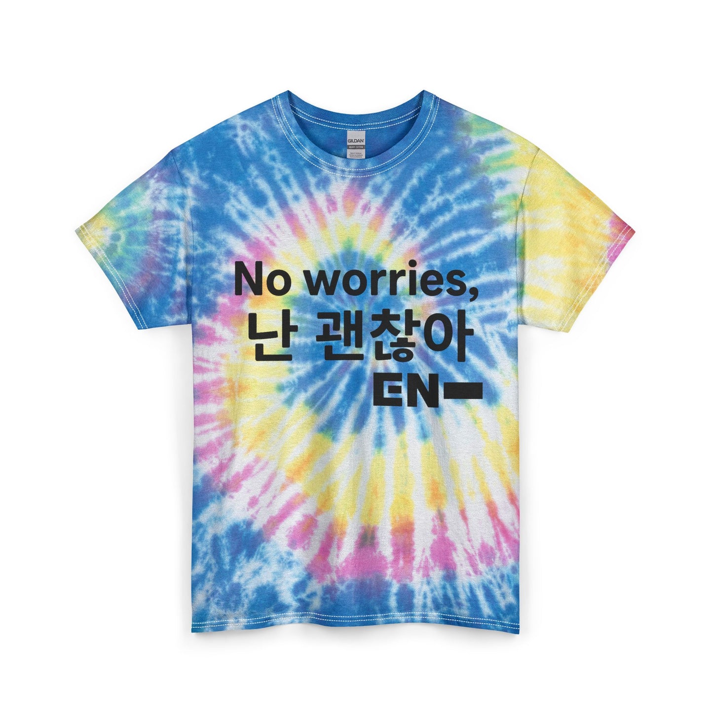 Модна тениска с шарка Tie Dye за фенове на K-Pop, свободна памучна унисекс тениска