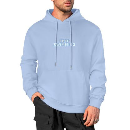 Keep swimming New Pure cotton hooded sweater