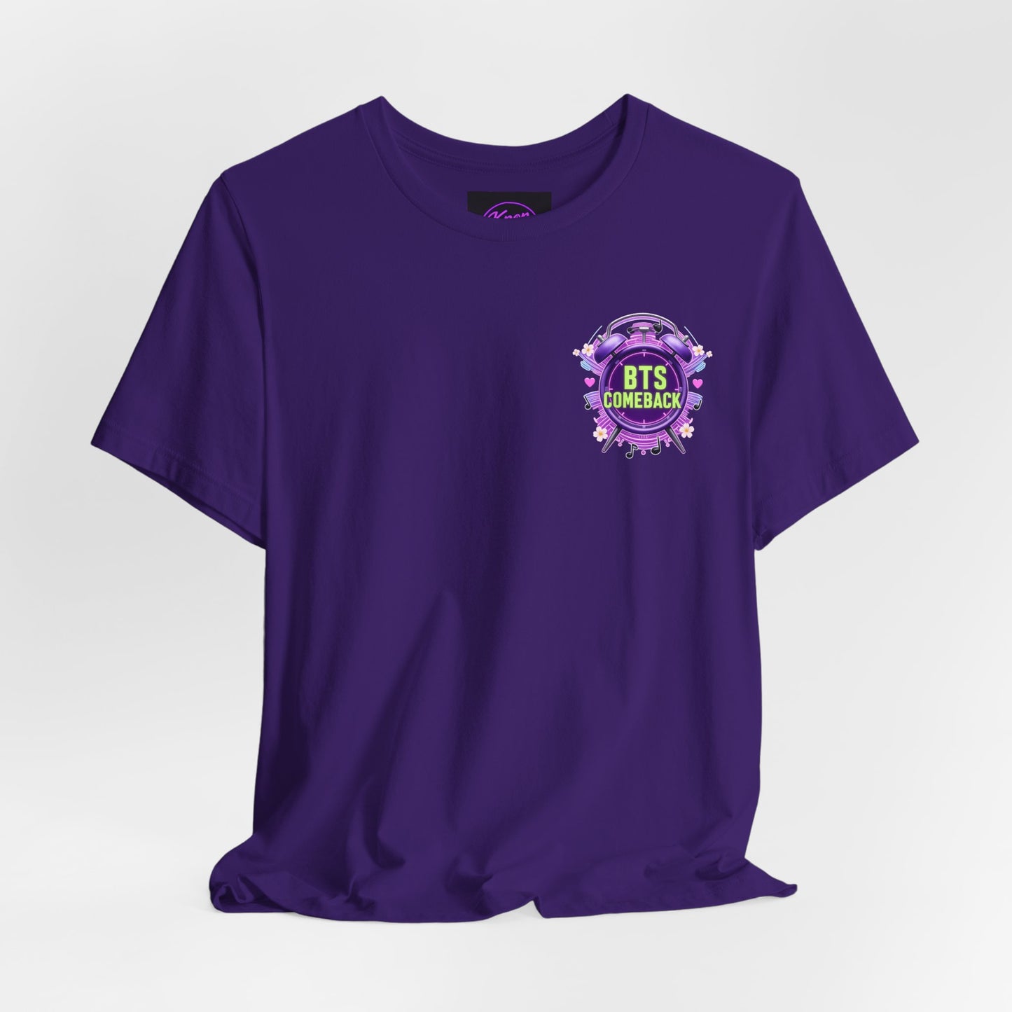 BTS Comeback T-Shirt — K-Pop Fan Tee (Purple Alarm Design)
