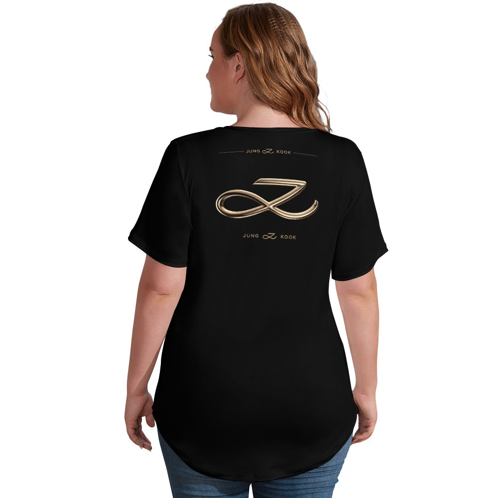 PROMO‼️New V Neck Short-sleeve Women Shirt Printed ARIRANG