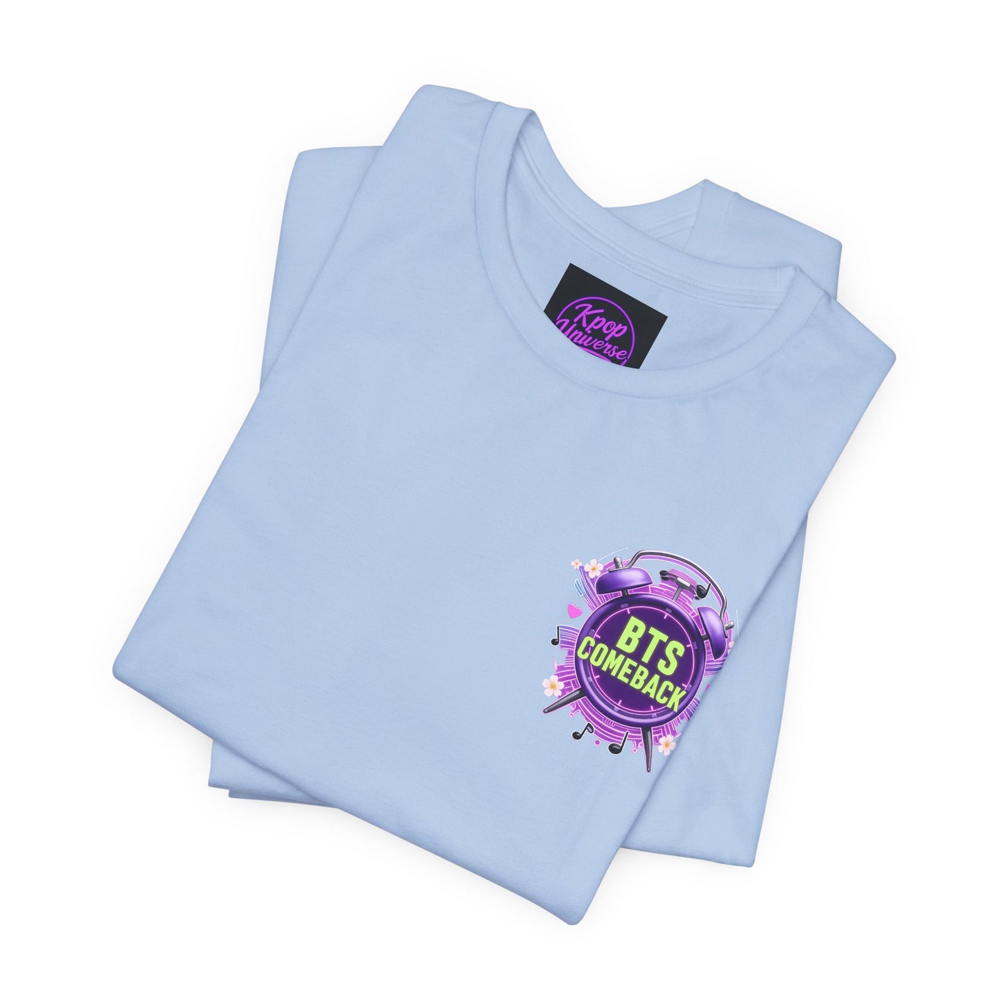 BTS Comeback T-Shirt — K-Pop Fan Tee (Purple Alarm Design)