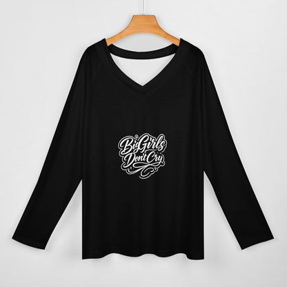*PROMO*Women's Long sleeve loose tee Big girls don't cry ENGENE