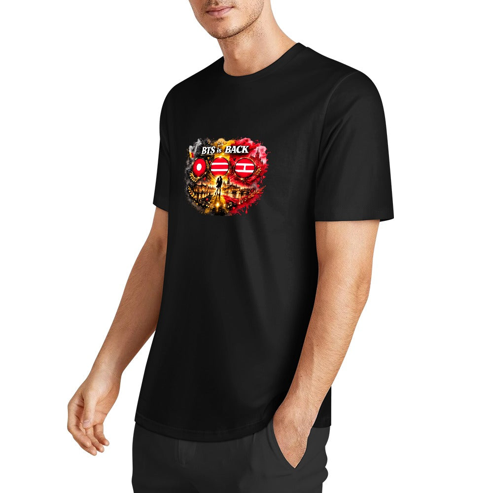 New Pure cotton short sleeved T-shirt Front print Multiple colors