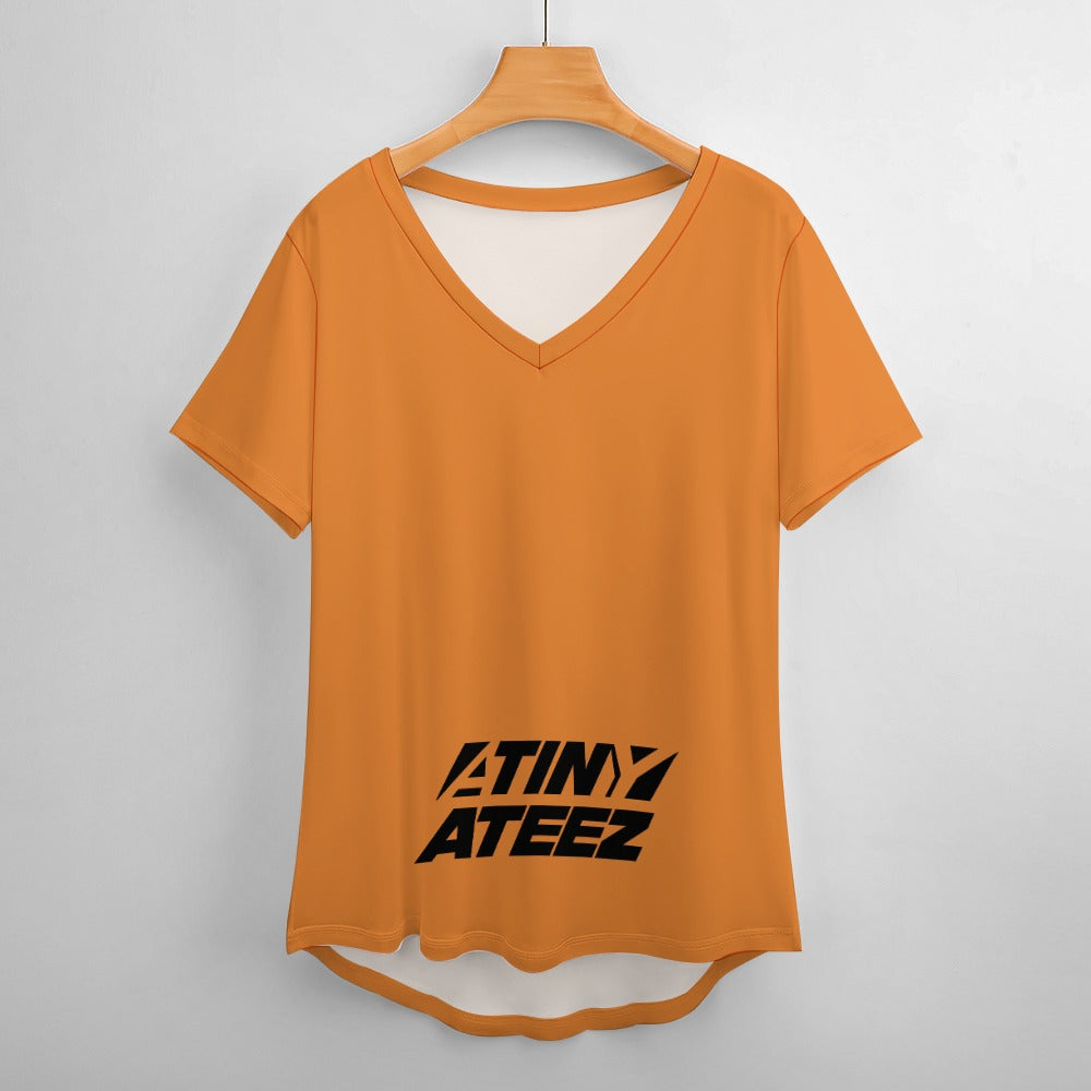 *PROMO*New V Neck Short-sleeve Women Shirt Printed ATİNY,A*T*E*E*Z