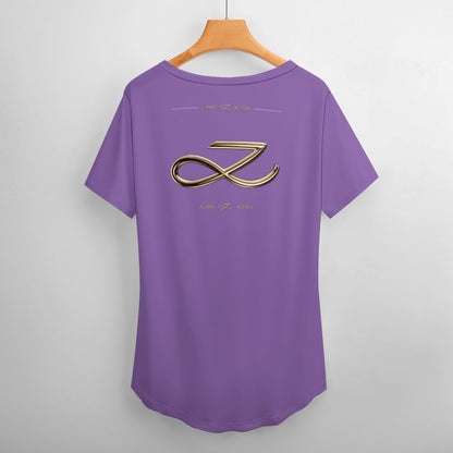 PROMO ‼️New V Neck Short-sleeve Women Shirt Printed (Violet)
