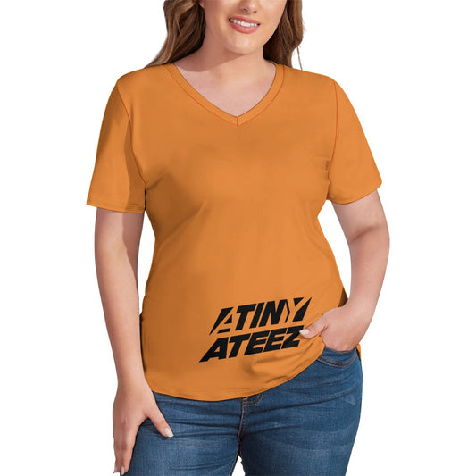 *PROMO*New V Neck Short-sleeve Women Shirt Printed ATİNY,A*T*E*E*Z