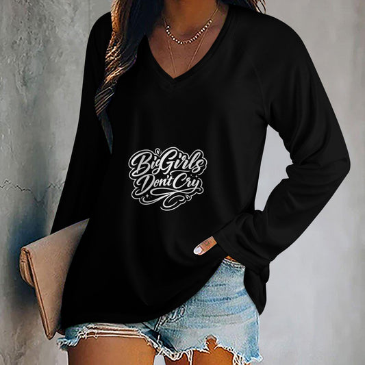 *PROMO*Women's Long sleeve loose tee Big girls don't cry ENGENE