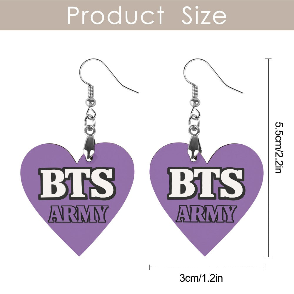 PROMO ‼️Wooden earrings pendant  BTSarmy